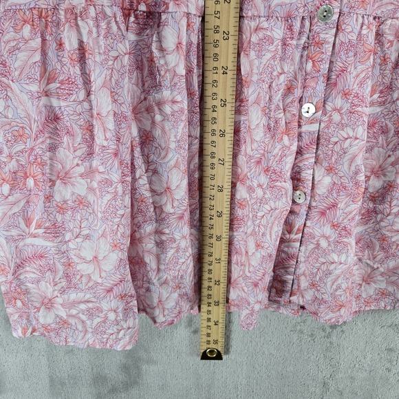 Tommy Bahama Prima Petals Dress Medium 100% Cotton Pink Floral 3/4 Sleeve - Picture 4 of 9